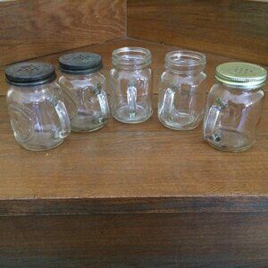 Golden Harvest Glass Mason Jar Salt & Pepper Shakers